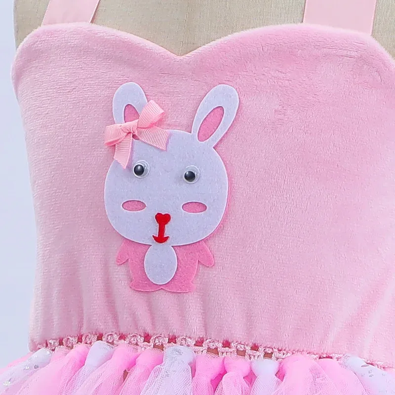 زي لعب الأدوار على شكل حيوانات لعيد الهالوين للفتيات، فستان مطبوع عليه أرنب لحفلات أعياد الميلاد