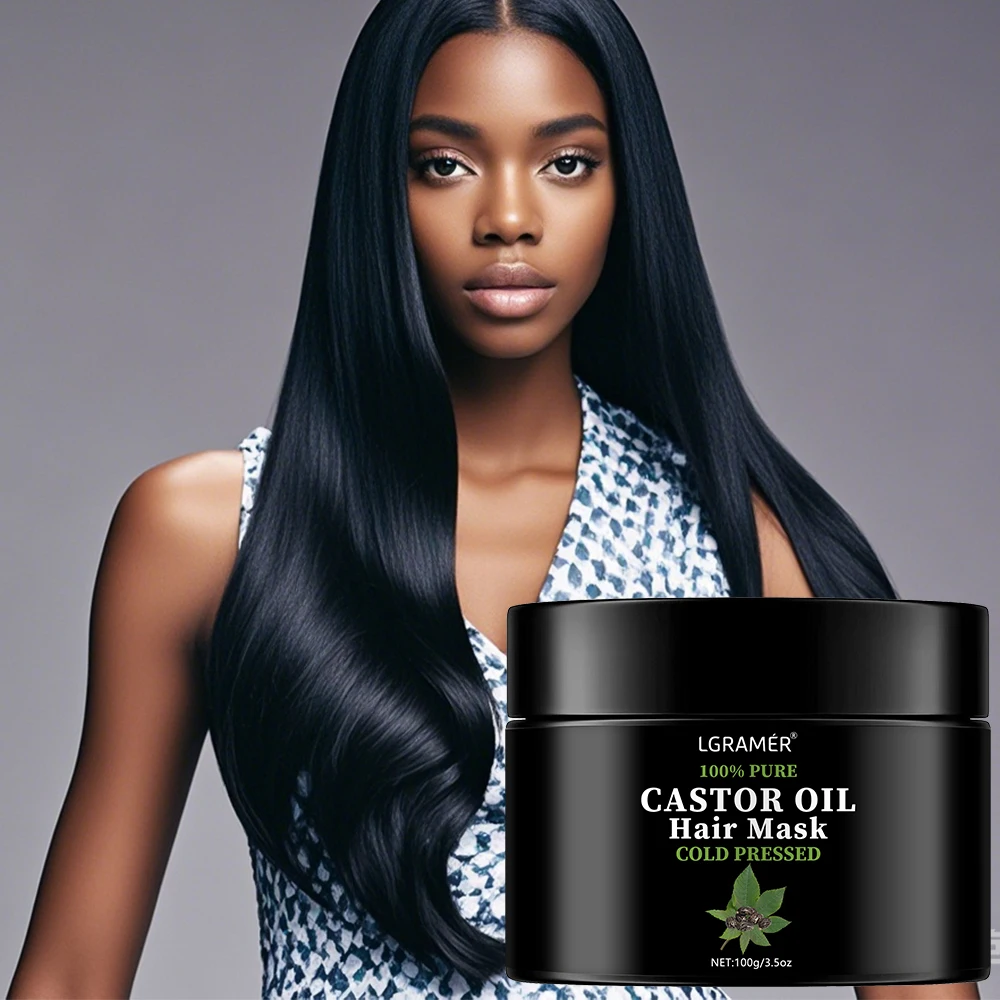 Castor Oil Hair Mask Improves Damaged Hair Repairs Frizz Strengthens Fluffiness Makes Hair Look Smooth Shiny Hair Care Hair Mask