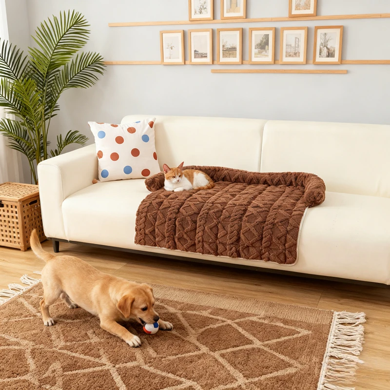 

Luxury Winter Warm Dog Sofa Bed Dog Plush Cat Mats House Cushion Pet Sleeping Sofa Beds Mat for Small Dog Cushion Blanket
