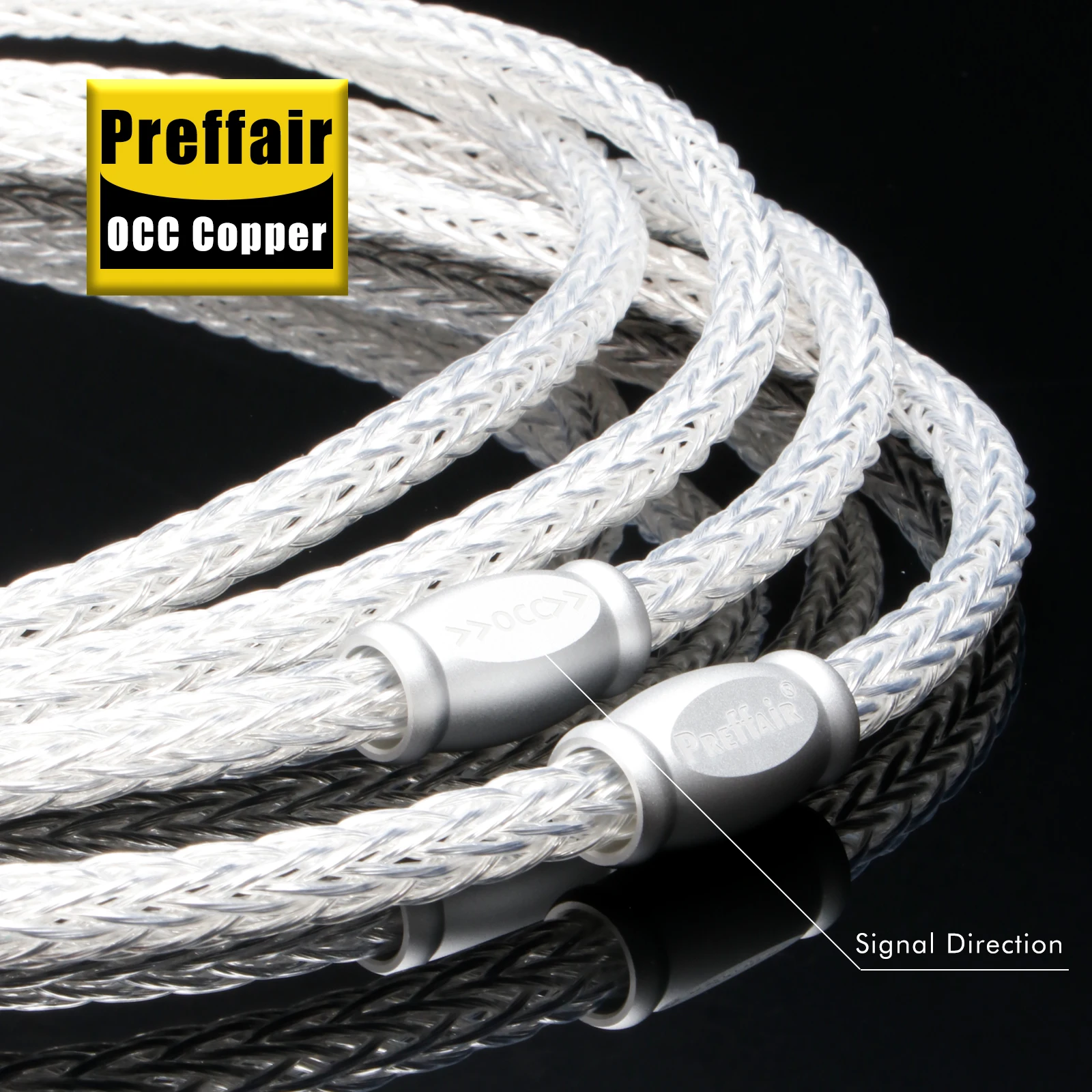 Preffair Hi-End 6AG XLR Cables Silver Plated OCC 12 Strands Balanced Cable with Carbon Fiber 3pins XLR Balanced Connectors
