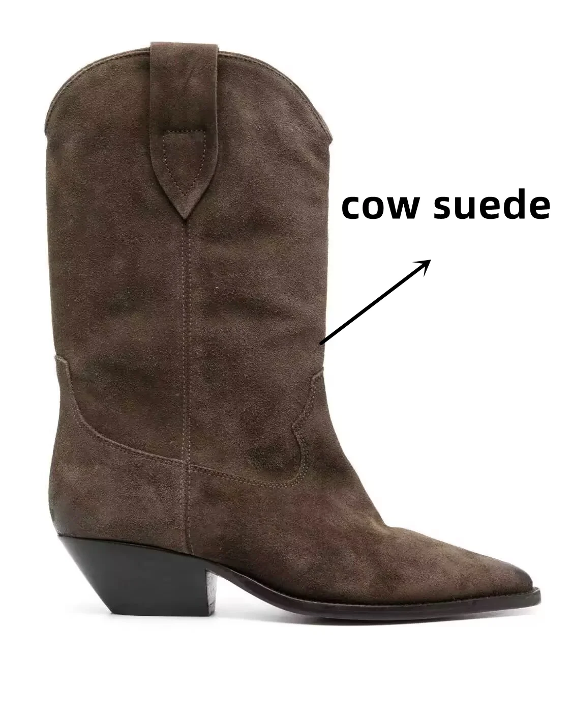 

Autumn and Winter New Women's Thick Heel High Short Boots, Fashionable Pointed Casual Plus Size Women's Calf Boots