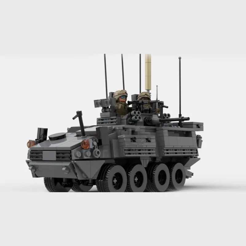 Hot New Military Series German soviet Army LAV Wheeled Armored Vehicle MOC Bricks Building Block DIY Model Toys Birthday Gifts