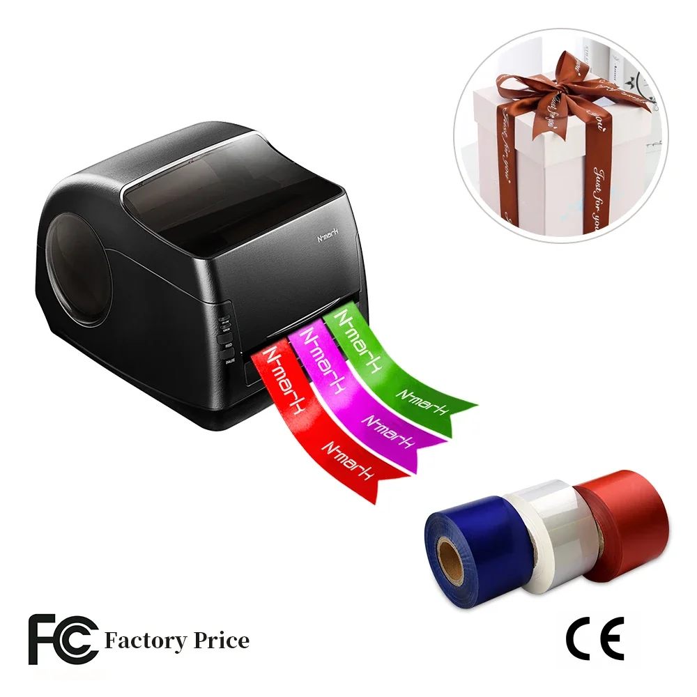 N-mark Satin Ribbon Printer Use Many Colors Ribbon And Foil To Print With Good Quality And Automatic Cutter