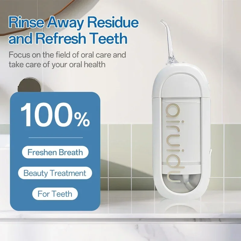 

Portable Oral Irrigator - Powerful Telescopic Water Flosser for Teeth Cleaning with Travel Bag for Home And Travel Use