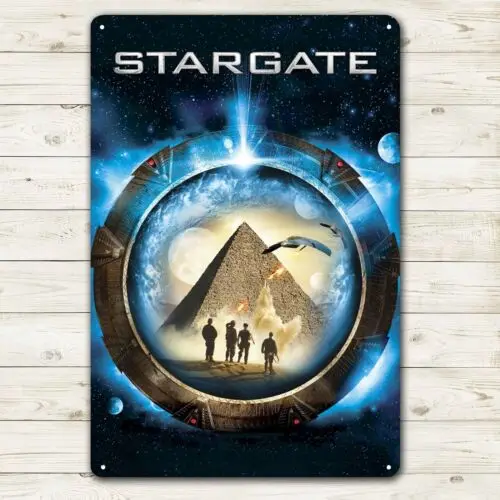 e1, sinal de lata de cartaz de metal do filme Stargate - placa de 20x30cm