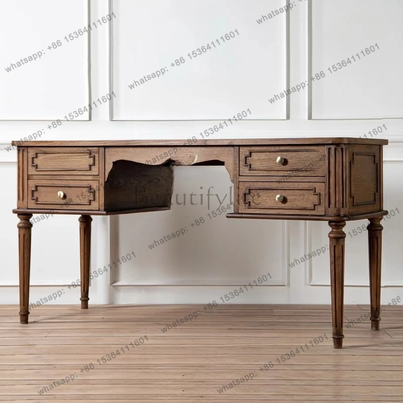 

Ретро-письменный стол из массива дерева, неоклассический стол, офисный/учебный стол