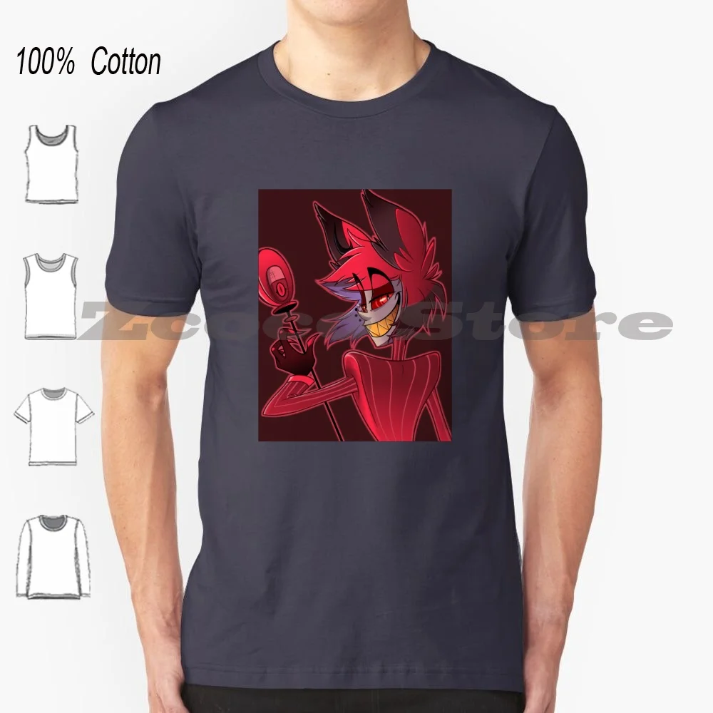 T Shirt 100% Cotton Comfortable High-Quality Alastor Demon Pimp Hazbin