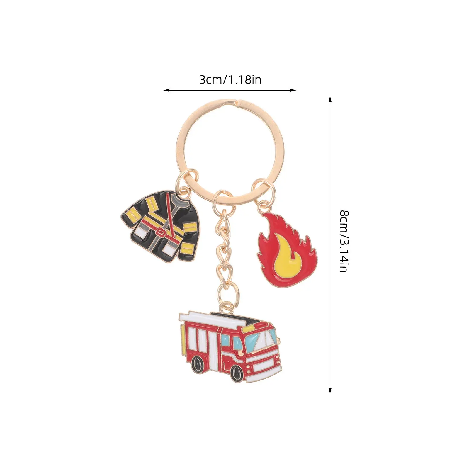 4Pcs Firefighter Keychain Fireman Identity Pendant Safety Awareness Schoolbag Decoration Fire Safety Activity Favors