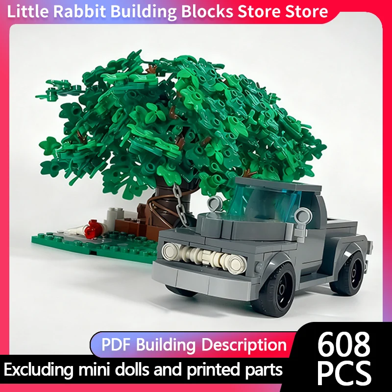 Speed Racing Car Model MOC Building Bricks Light Pickup Truck Modular Technology Children Holiday Gifts Assemble Toys Suit