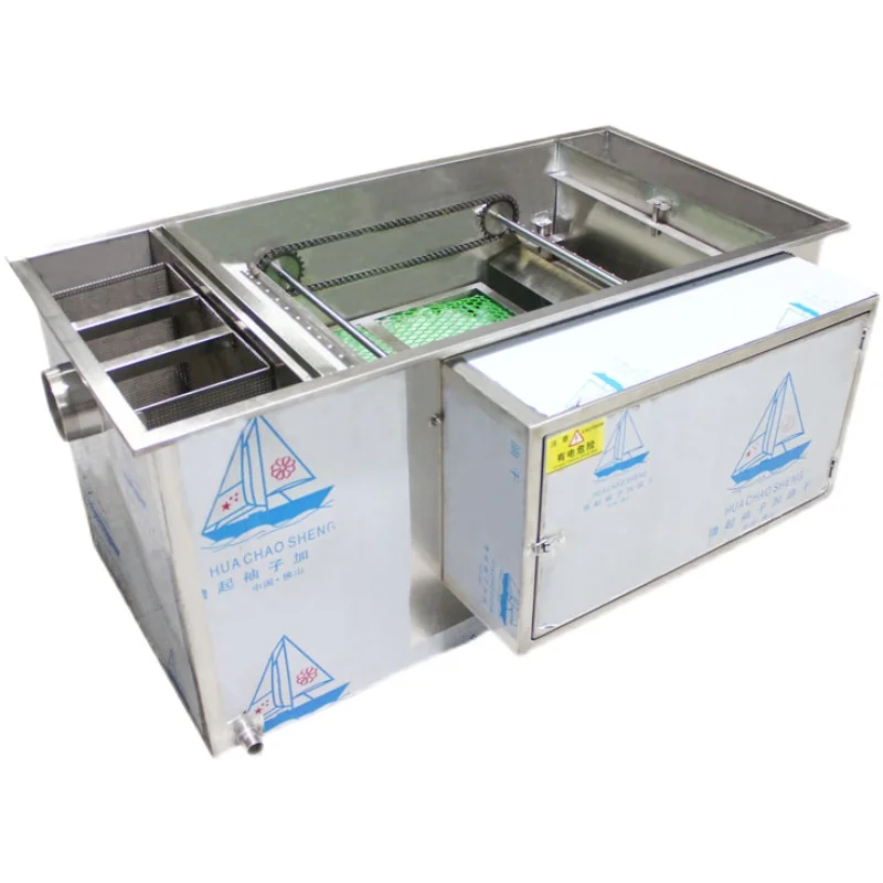 Fully automatic chain scraping oil and water separator with air flotation heating catering equipment