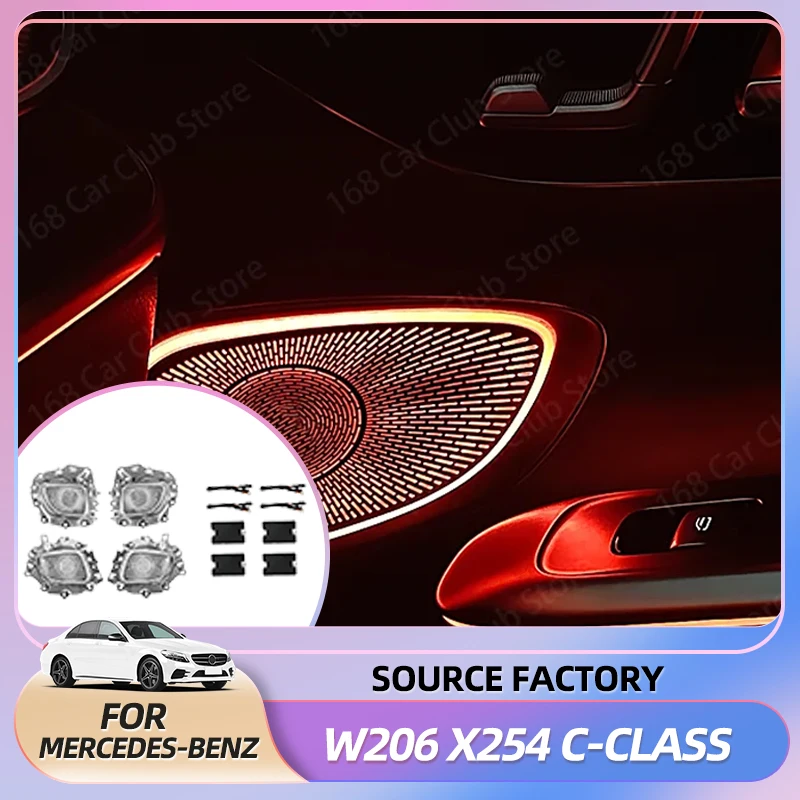 

Hot Interior Stickers New 64 Color LED Fully Illuminated Mid-Range Speaker With Ambient Light For Mercedes Benz W206 X254 C-Clas