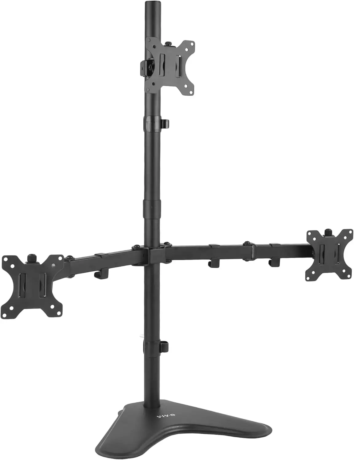 Triple LCD LED Computer Monitor Desk Stand, Heavy Duty Fully Adjustable Mount for 3 Screens up to 30 inches, VESA 75x100mm