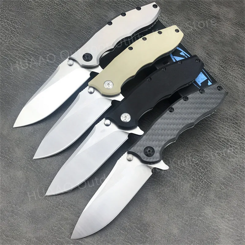 0562 Ball Bearing Pocket Knife D2 Blade Carbon Fiber/G10 Handle Reversible Pocketclip Outdoor Tactical Combat Folding Knives