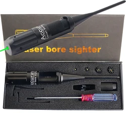 전술 조정 가능한 녹색 레이저 시력 보어 Sighter Boresighter 도구 키트 사냥 22 ~ .50 구경 소총 권총 산탄 총 Acccy