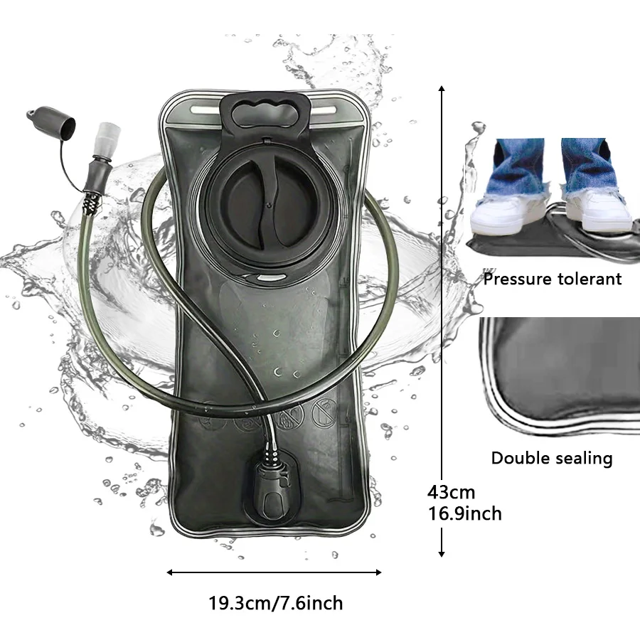 One click quick release water bag 1.5L-3.0L mountain backpack leak proof water bag, suitable for camping and hiking