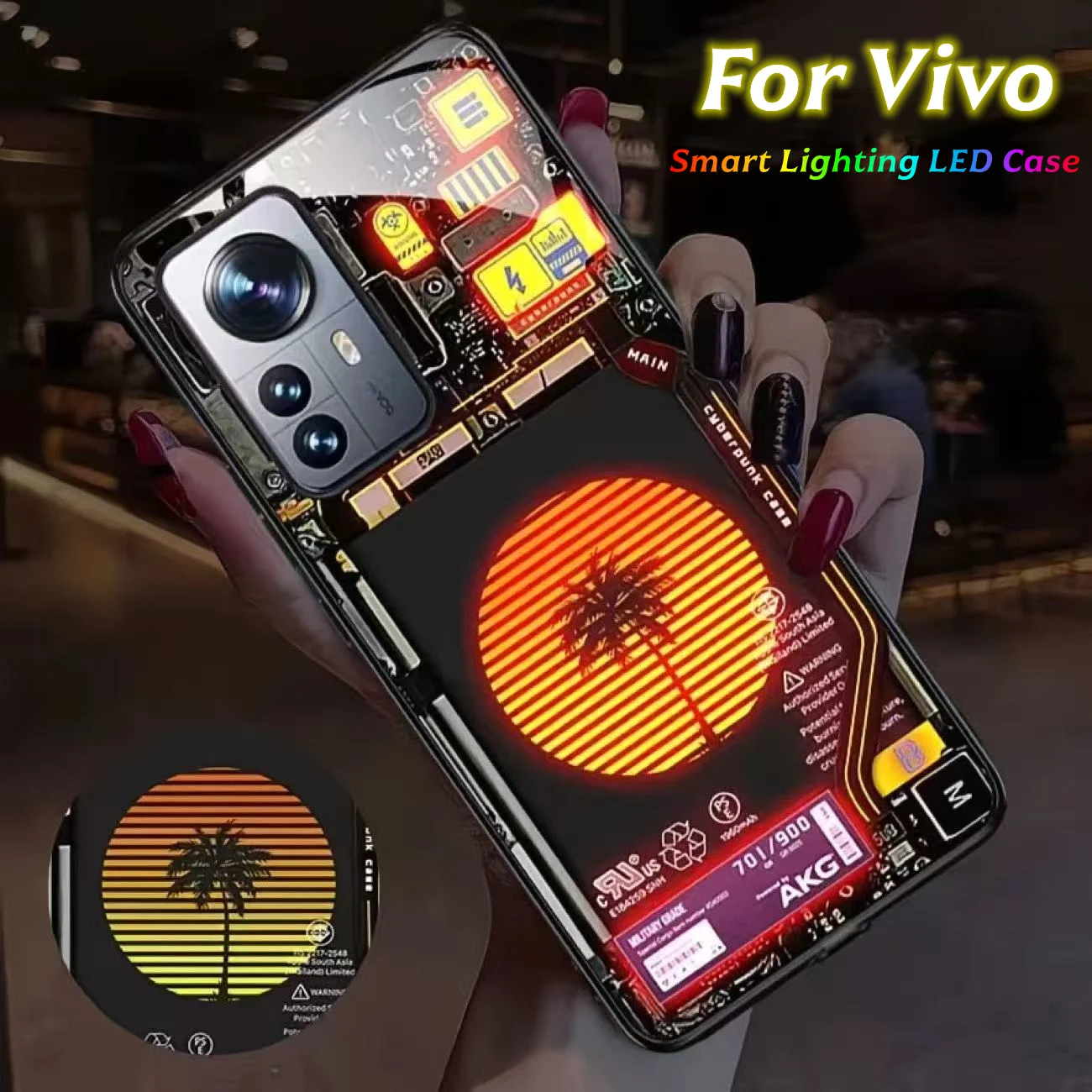 

For Vivo V50 Lite 5G X200 FE X70 X80 X90 Pro Case Funda LED Flash Cool City Bumper Cover For Vivo iQOO Z9 Turbo 13 Neo 9 10 Y500
