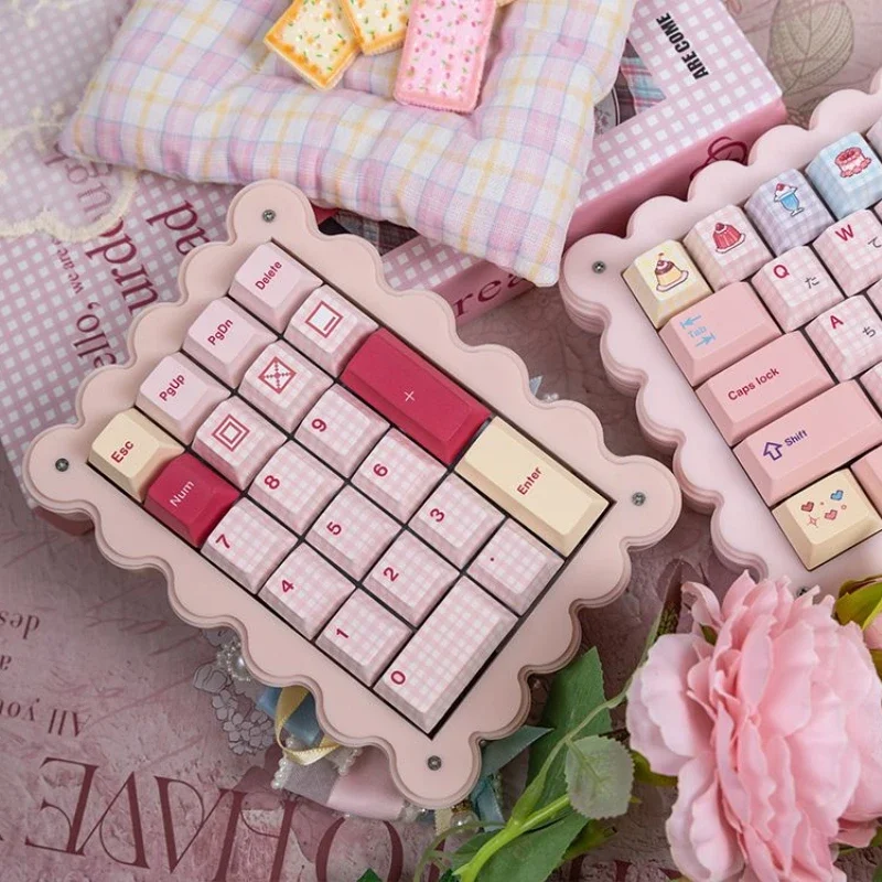 Mifuny-かわいいクッキーメカニカルキーボードキット,アクリルバタースタッキング,3モードガスケット,ホットスワップ,RGB,カスタムゲーミングキーボード,女の子へのギフト