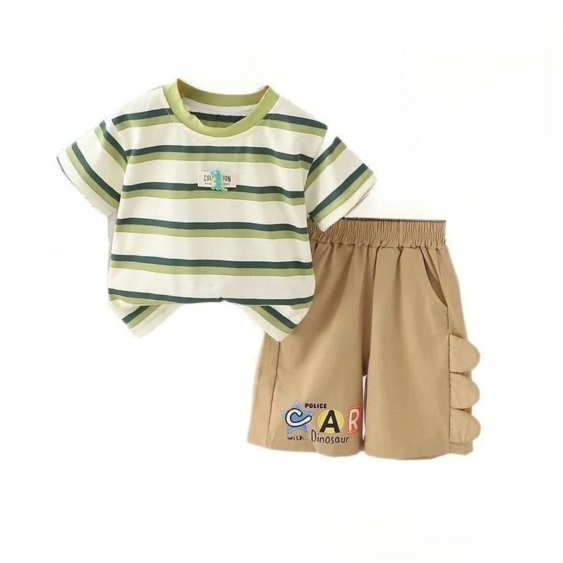 

New Summer Baby Clothes Suit Children Boys Striped T-Shirt Shorts 2Pcs/Sets Kids Clothing Toddler Casual Costume Infant Outfits