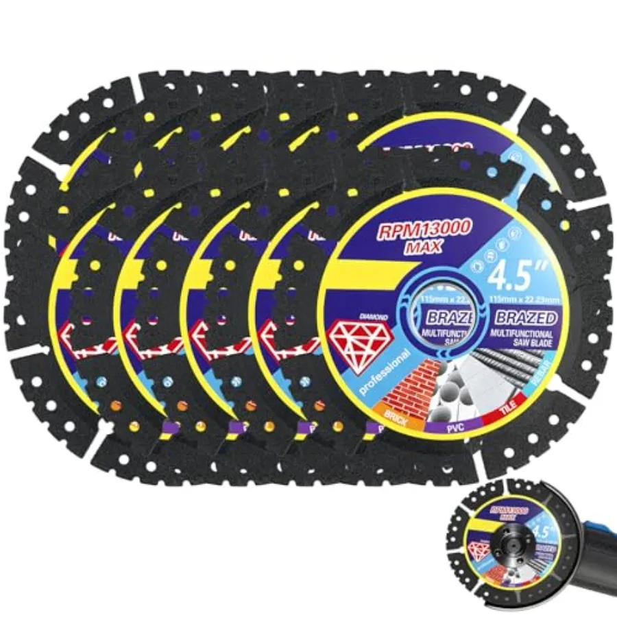 

Pack 4." Diamond Multi-Purpose Saw Blade 11mm Multi Material Diamond Cutting Blade for Cutting Marble/Quartz/Stone/Tile/Metal/P