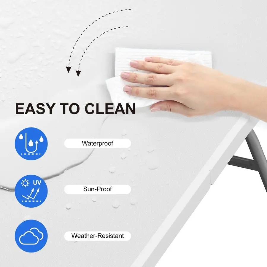 Pack Folding Stools with Foldable Table 6ft, Heavy Duty Dining Table and Chairs with Lock Function amp Carrying Handle, Portable