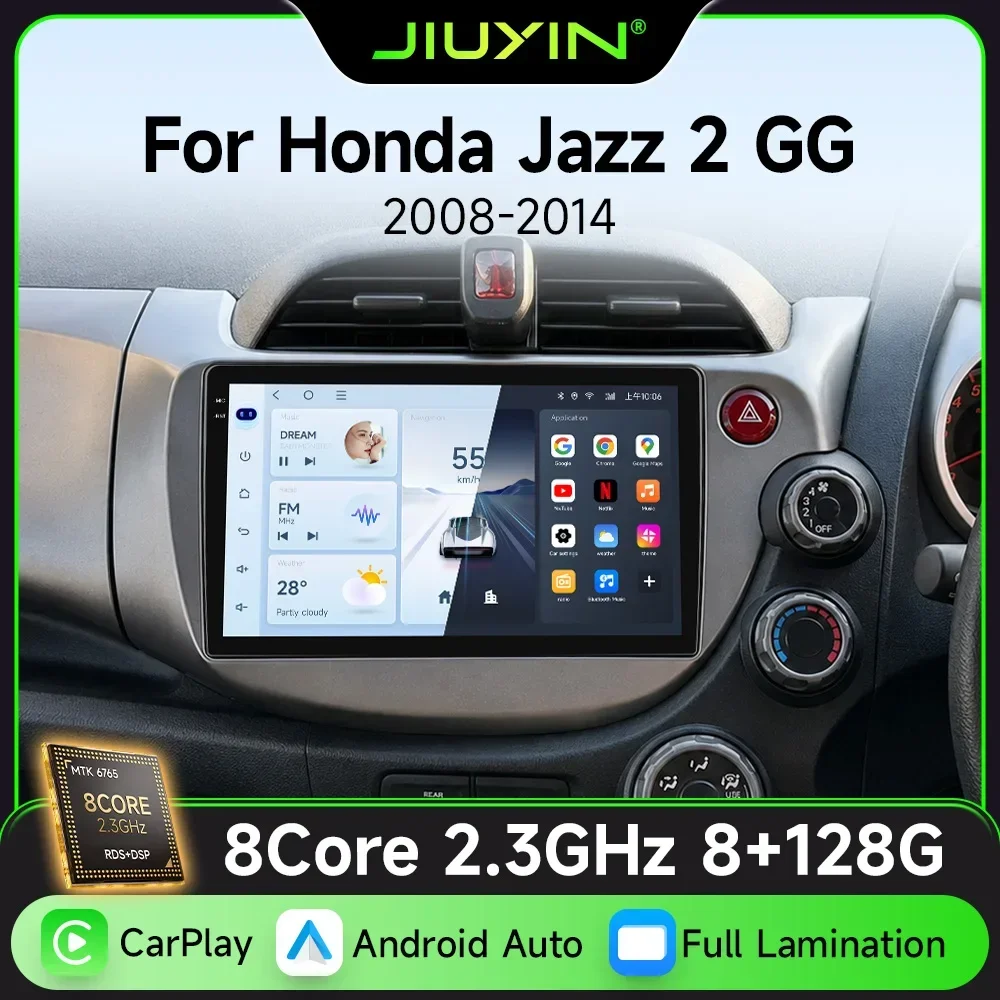 Android Car Stereo Radio For Honda Fit Jazz 2008 - 2013 2din Carplay Multimidia Video Player Navigation GPS Head Unit WIFI BT
