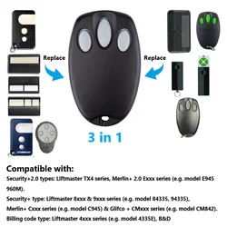 Transmisor de mano para motolift, mando a distancia LIFTMASTER 84335E, 94335E, 84330EML, 4335E, ML500, ML700, TX4UNIS, TX4UNIF, 433 MHz