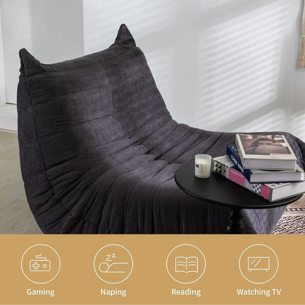 Bean Bag Chair Giant Bean Bag Chairs for Adults, Comfy Big Bean Bag Chairs with Memory Foam, Corduroy Stuff Floor Cushion Sofa image 6