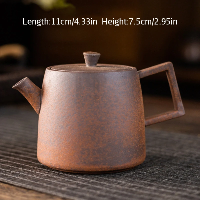 Vintage Chinese Style Coarse Pottery Teapot Raw Ore Firing Handmade Kettle Zen Kung Fu Tea Ceremony Tea Teaware Ornaments