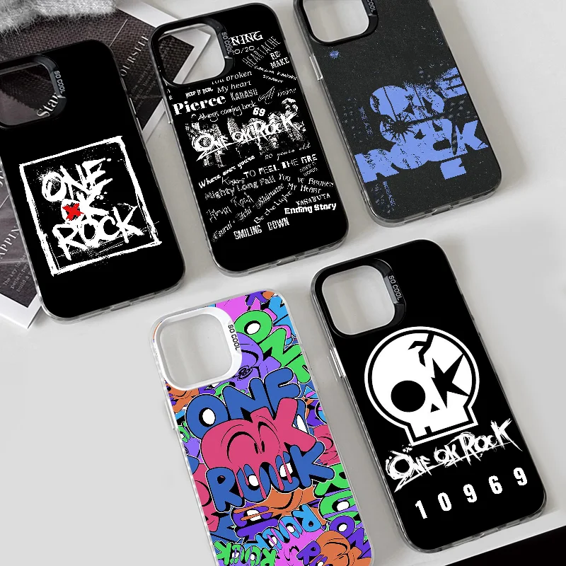 1 قطعة ONE OK ROCK جراب هاتف جراب هاتف IMD اللون فضي شل آيفون 16 15 14 13 12 11 برو ماكس زائد
