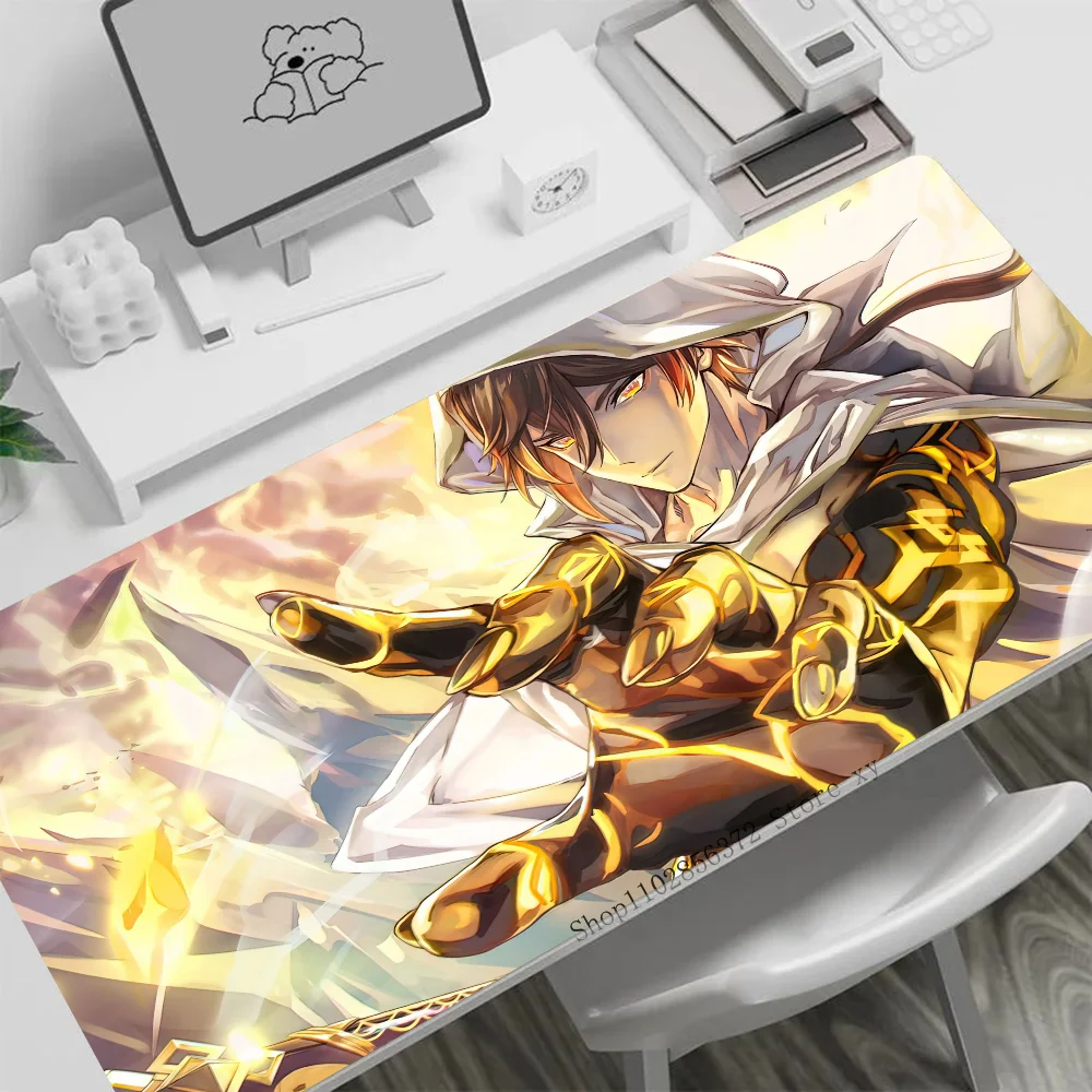 Game Anime Genshin Impact Zhongli Mousepad Large Keyboard Desk Mat Gaming Mouse Pad LockEdge Non-slip Mat