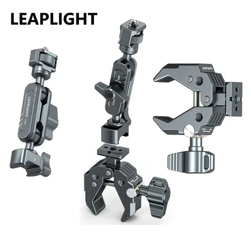 LEAPLIGHT-superabrazadera multifuncional con Base NATO, brazo mágico con cabeza de bola 360 para GoPro Insta360 DJI OSMO Aciton, cámara de teléfono
