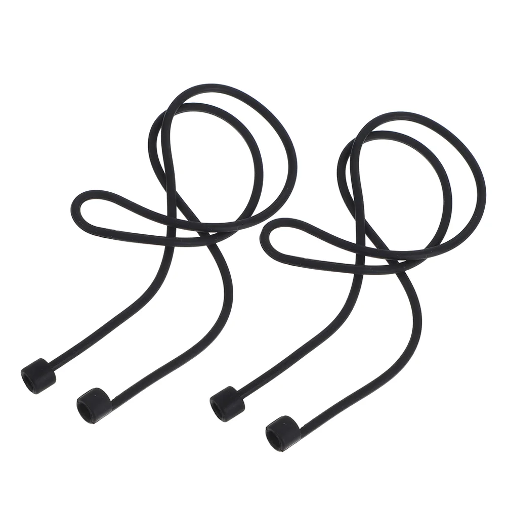2 PCS Replace Headphone Anti-lost Rope Work Wired Earbuds Earphones Silica Gel Silicone Lanyard