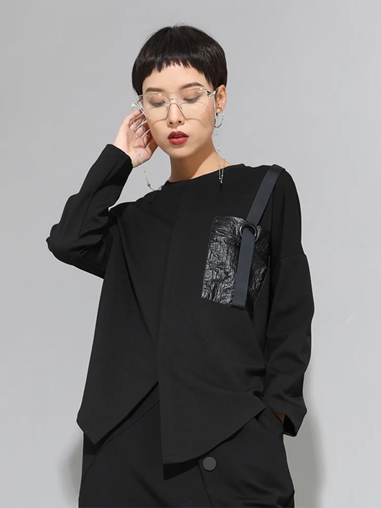 Max LuLu Clothing 2024 Fahion European Style Punk Tops Streetwear Ladies Patchwork Tee Shirts Womens Loose Black Cotton Tshirts