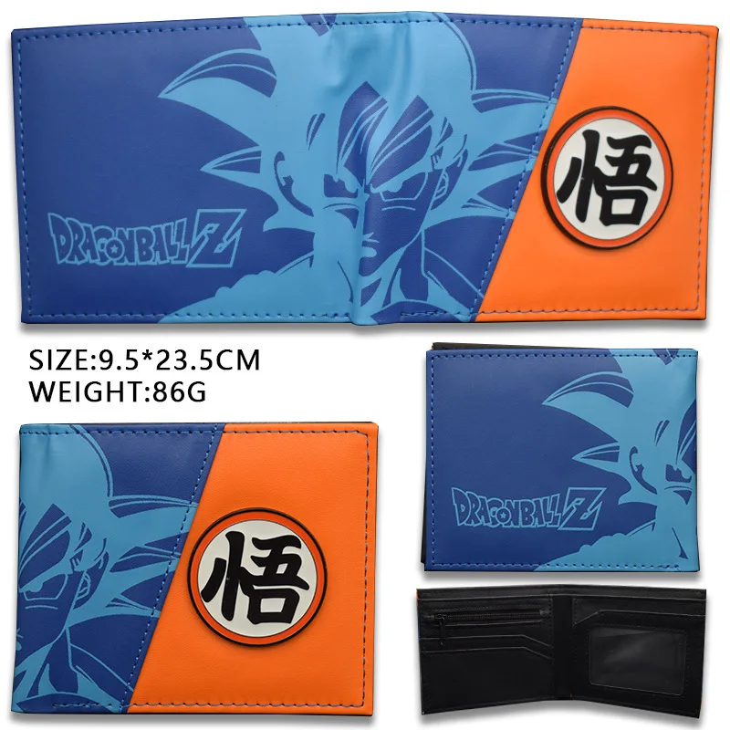Dragon Ball Anime Figures Goku Foldable Wallet Women Men Card Clip Bag Children Cartoons Cosplay PU Coin Purse Birthday Gifts