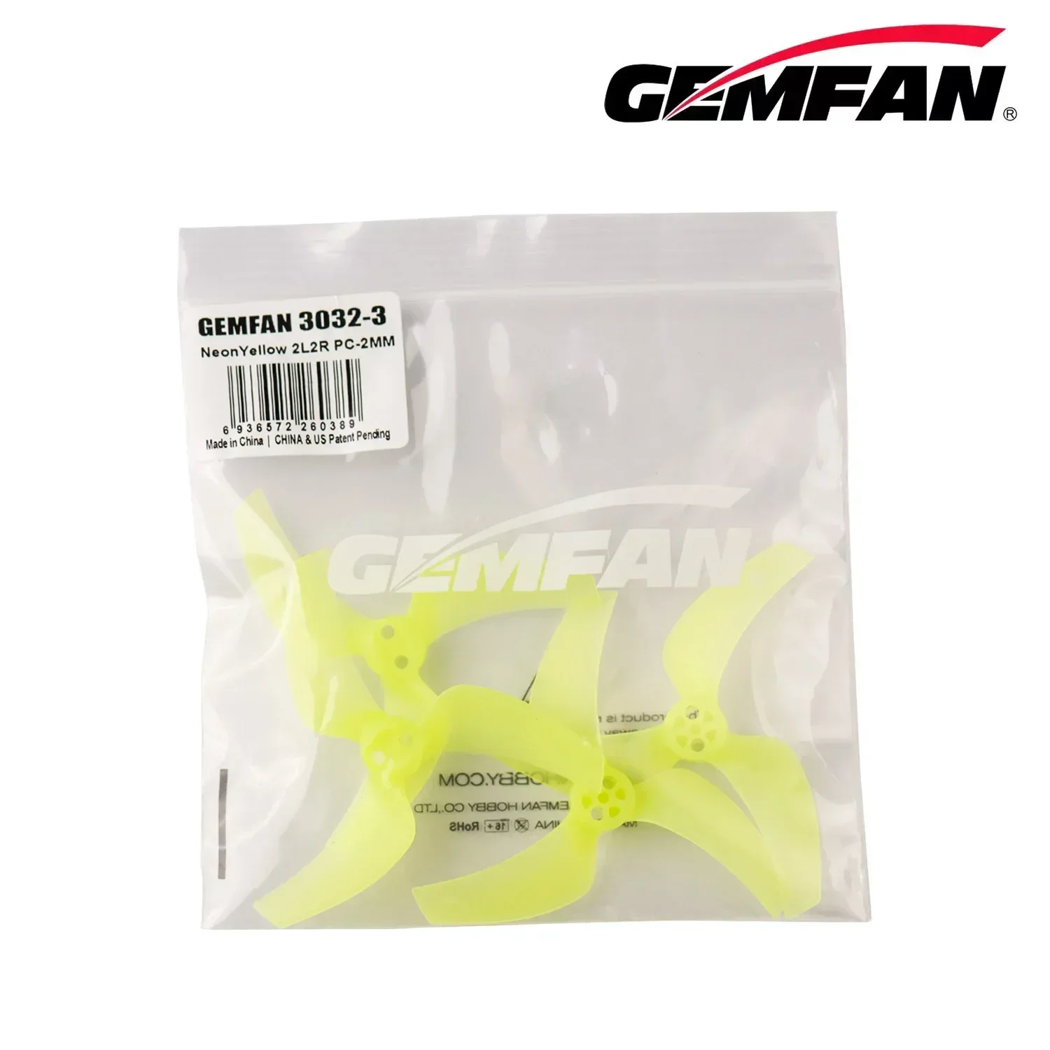 GEMFAN 3032-3 Propellers, 76.2mm, 3.2in Pitch, 1.8g, 2mm Bore, Designed for DJI Avata 2 Drones