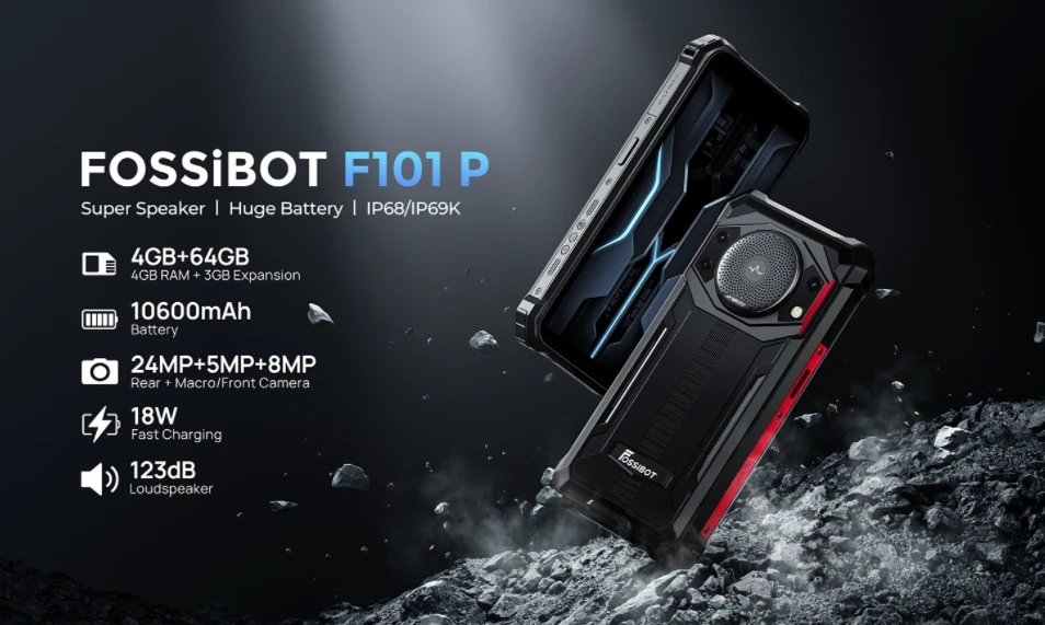 Fossibot F101 P Three Proof Smartphone Cpu Mtk6768 120Hz 5.45-Inch Ultra-High Cost Performance 4Gb Ram 64Gb Rom