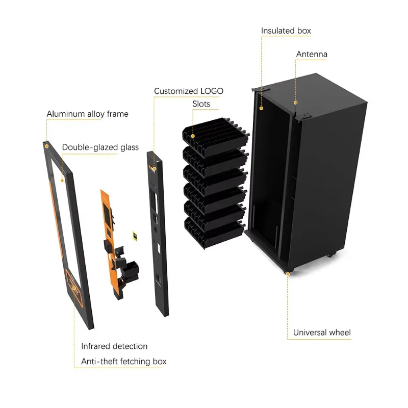 Marathon Venue Snack Beverage Vending Machine Fast Refill Design Reduces Restock Time During Large Outdoor Sports Event Crowd