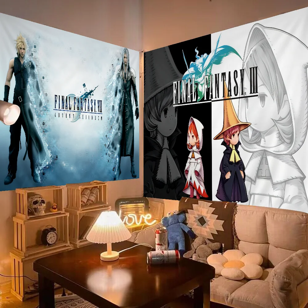 

FINAL FANTASY VII REBIRTH Tapestry Anime Tapestry Hanging Tarot Hippie Wall Rugs Dorm Wall Hanging Sheets