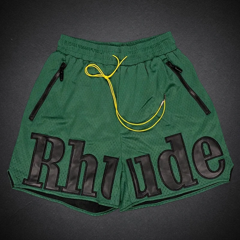 

New Arrival RHUDE Shorts American Retro Mesh Sports Shorts Letter Pattern Men's High Quality Pants Fast delivery