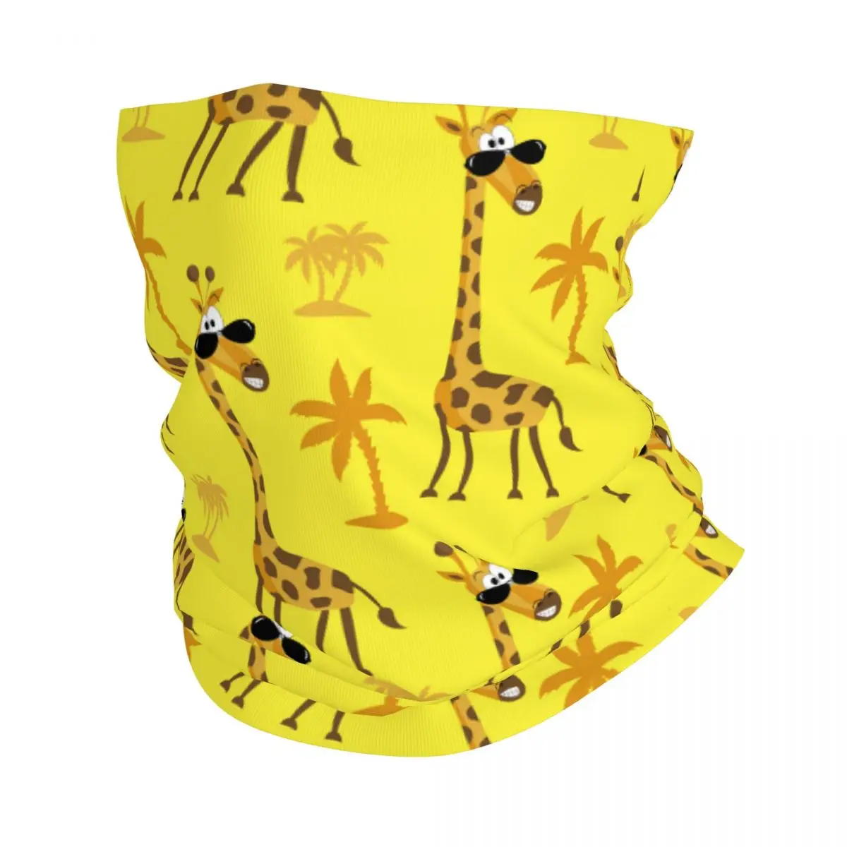 Funny Cartoon Giraffe Bandana Neck Cover Printed Animal Balaclavas Mask Scarf Multi-use Cycling Riding Unisex Adult Breathable