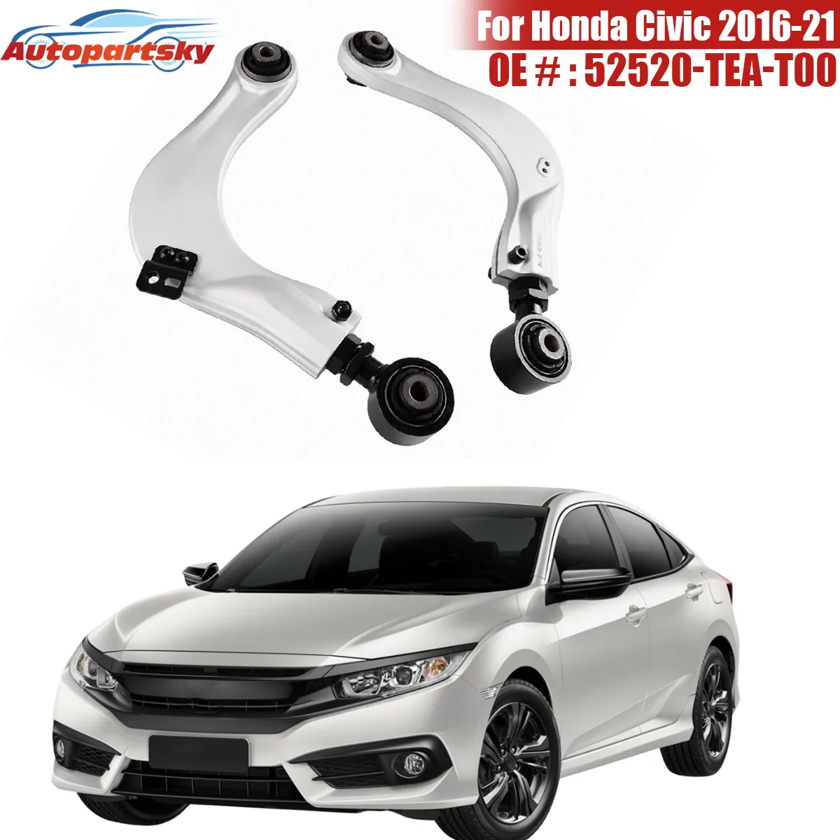 Automotive Parts New 2Pcs Adjustable Camber Arm 52520-TEA-T00 52510-TEA-T00 For Honda Civic 2016 2017 2018 2019 2020 2021