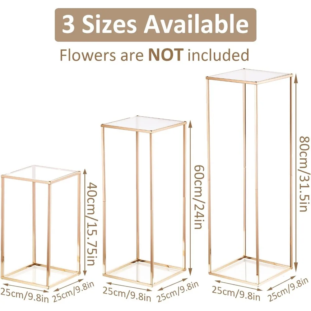 Flower Vase Centerpiece Table Decorations for Weddings - Wedding Decoration for Ceremony Modern Rectangular Flowers Room Decor