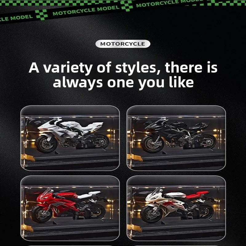 

Boy's Motorcycle Dream New Alloy Car Model Simulation Motorcycle Model Toy Collection Ornaments Boy Hand-made Birthday Gift.