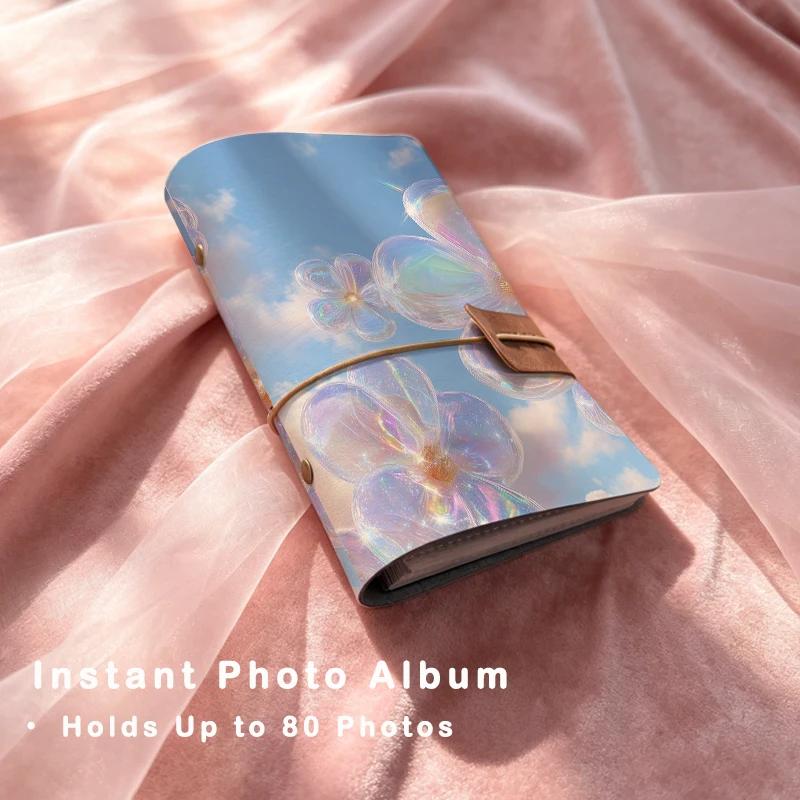 Holographic Bubble Flower Photo 80 Pockets 3 Inch Polaroid Picture Storage Book Travel Couple Wedding Family Baby Memory Gift