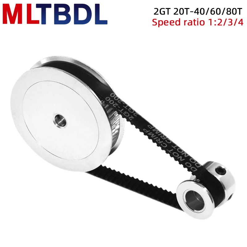 GT2 Timing Belt Pulley 20teeth 2GT40 60T 80 teeth Bore 5/8mm Reduction1:2:3:4 belt width 6mm for 3D printer DIY accessories