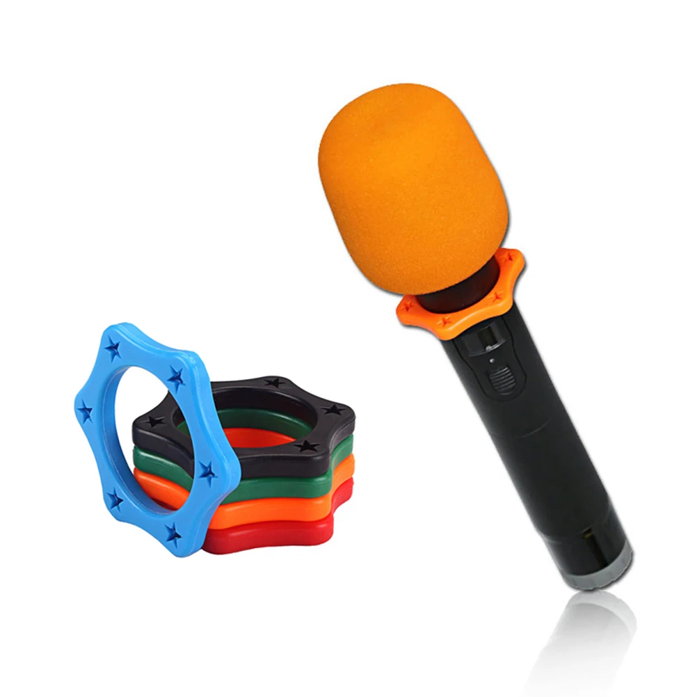 

16Pcs Plastic Microphone Skidproof Rings Hexagon Shockproof Covers for Handheld Mic Ktv Interview Conference Performance