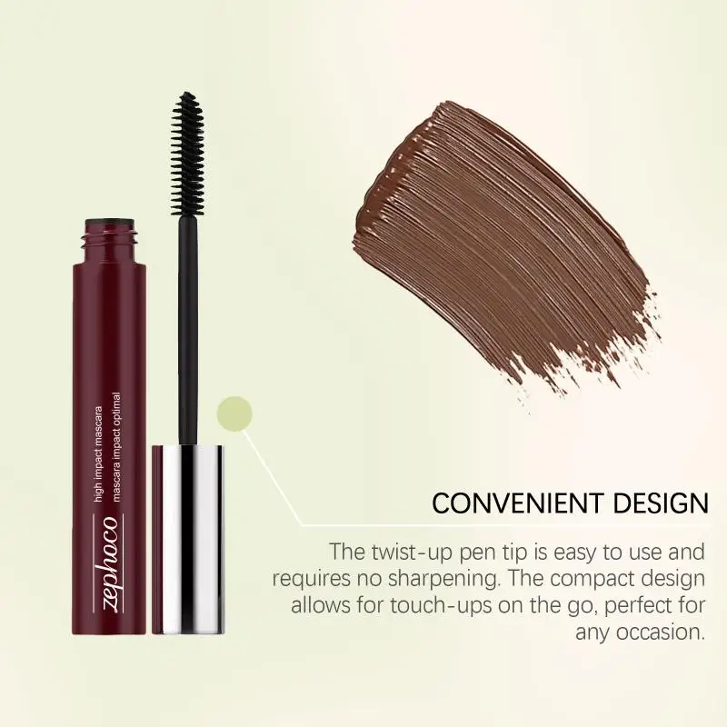 Lengthening Curling Brown Mascara Volumizing Waterproof Eyelash Spiral Brush For Sports Outdoor Activities