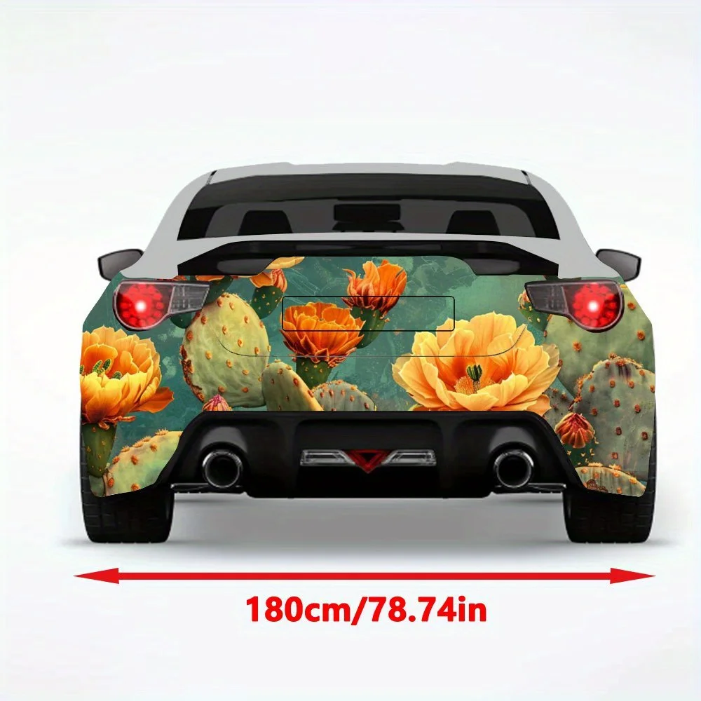 Cactus Flower Beauty Car Sticker-Vinyl Decal for Car Rear, Waterproof Self-Adhesive Vinyl Stickers for Vehicle Tail & Bumper, De