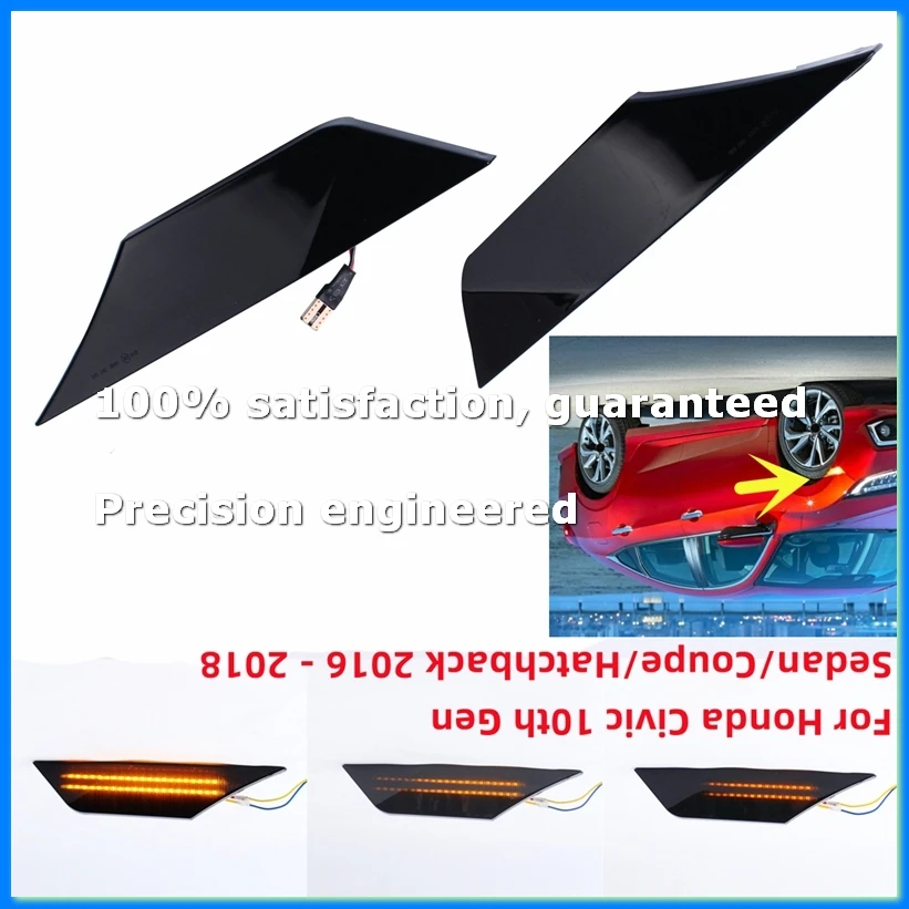 For 10Th 2016 2017 2018 2019 2020 Car LED Dynamic Side Marker Light Turn Signal Light-A68X