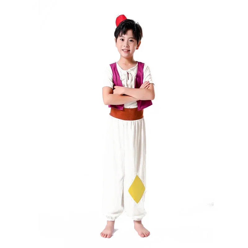 Halloween Aladdin Príncipe Cosplay Fantasia de Desempenho Infantil